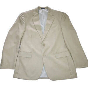 Stafford Essentials Blazer Tan Classic Weave Two Button Business Casual Size 46